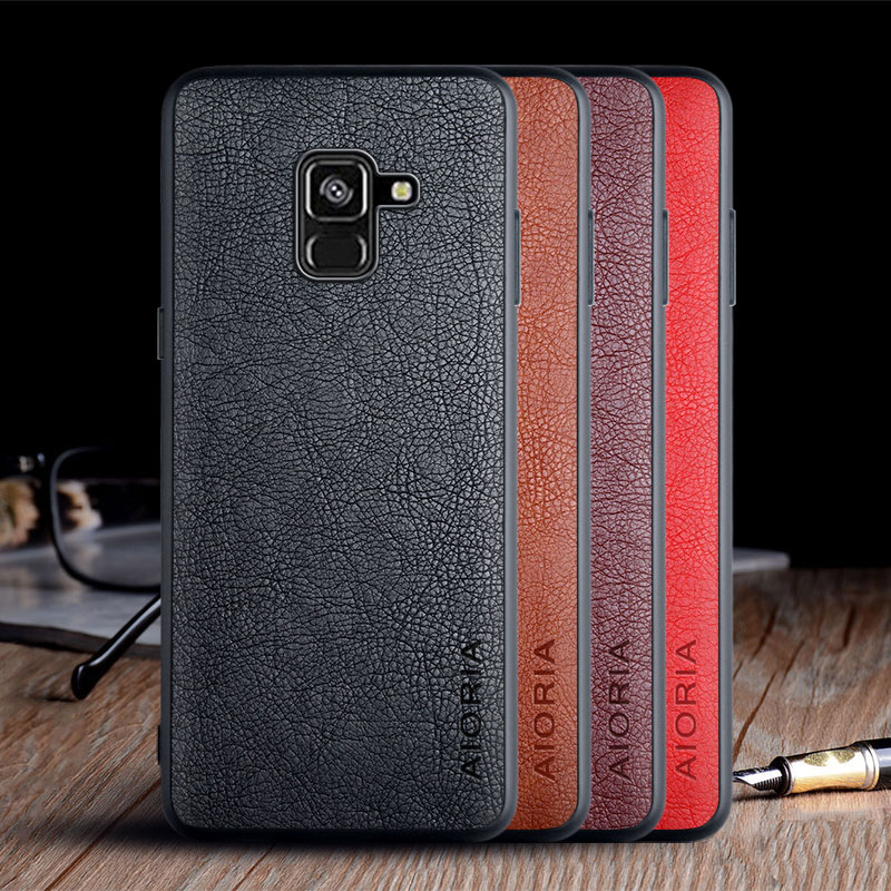Sprawa dla Samsung galaktyka A8 2018 plus 2018 A530 A730 coque luksusowe rocznika skóry pokrywa dla samsung a8 2018 przypadku funda capa
