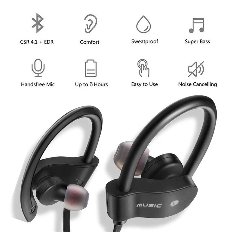 Drahtlose Bluetooth 4,1 Headset Sport Lauf Stereo Musik Kopfhörer Mini Ohr-Hängen HIFI Ohr-Haken Kopfhörer Für praktisch