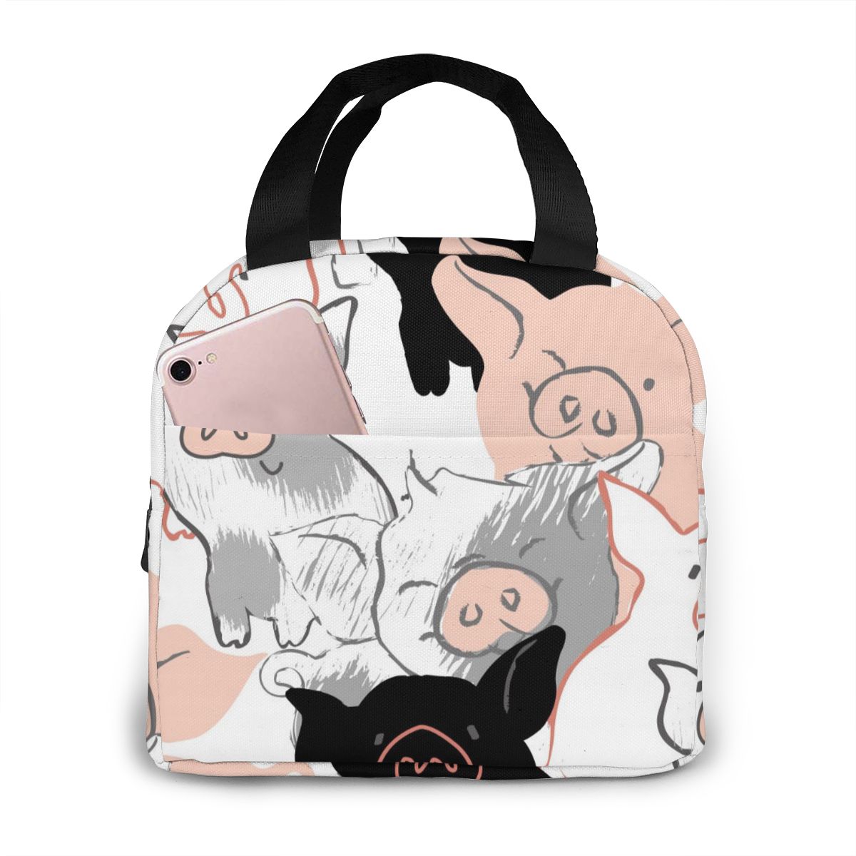 Funny Pigs Cooler Lunch Box Portable Insulated Lunch Bag Thermal Food Picnic Lunch Bags: Default Title