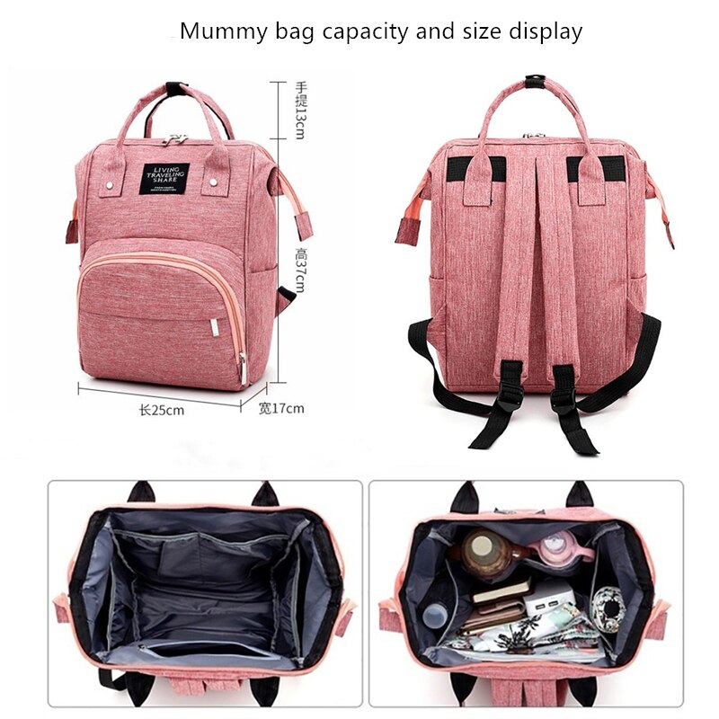 Large Capacity Diaper Bag Baby Nappy Bag Mummy Daddy Backpack Waterproof Casual Laptop Bag Milk Bottle Bag