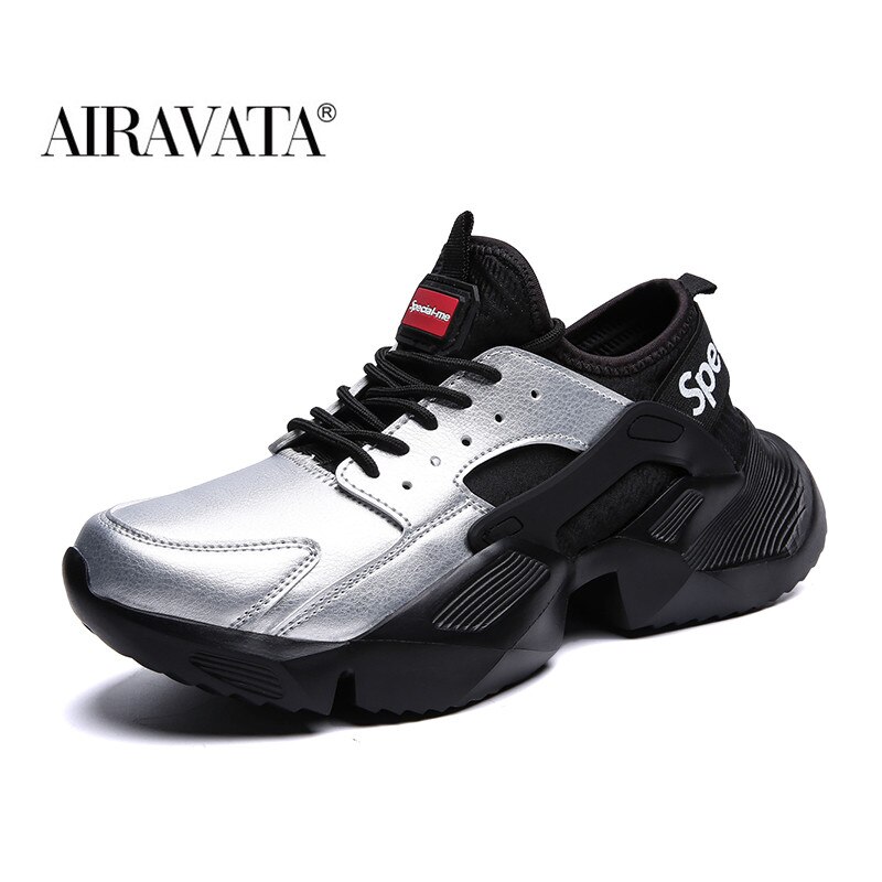 Men Sneakers Walking Shoes Breathable Men Chunky Shoes Trainers Street Style Male Footwear: Silver / 40