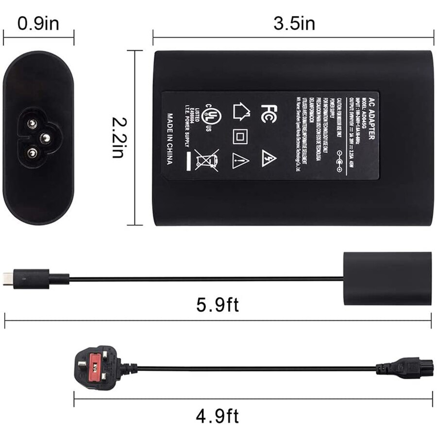 45W USB-C Type-C PD Charger AC Power Supply Adapter Compatible with Dell DELL XPS 12 9250 XPS 13 9365 9370 Inspiron 14 7437