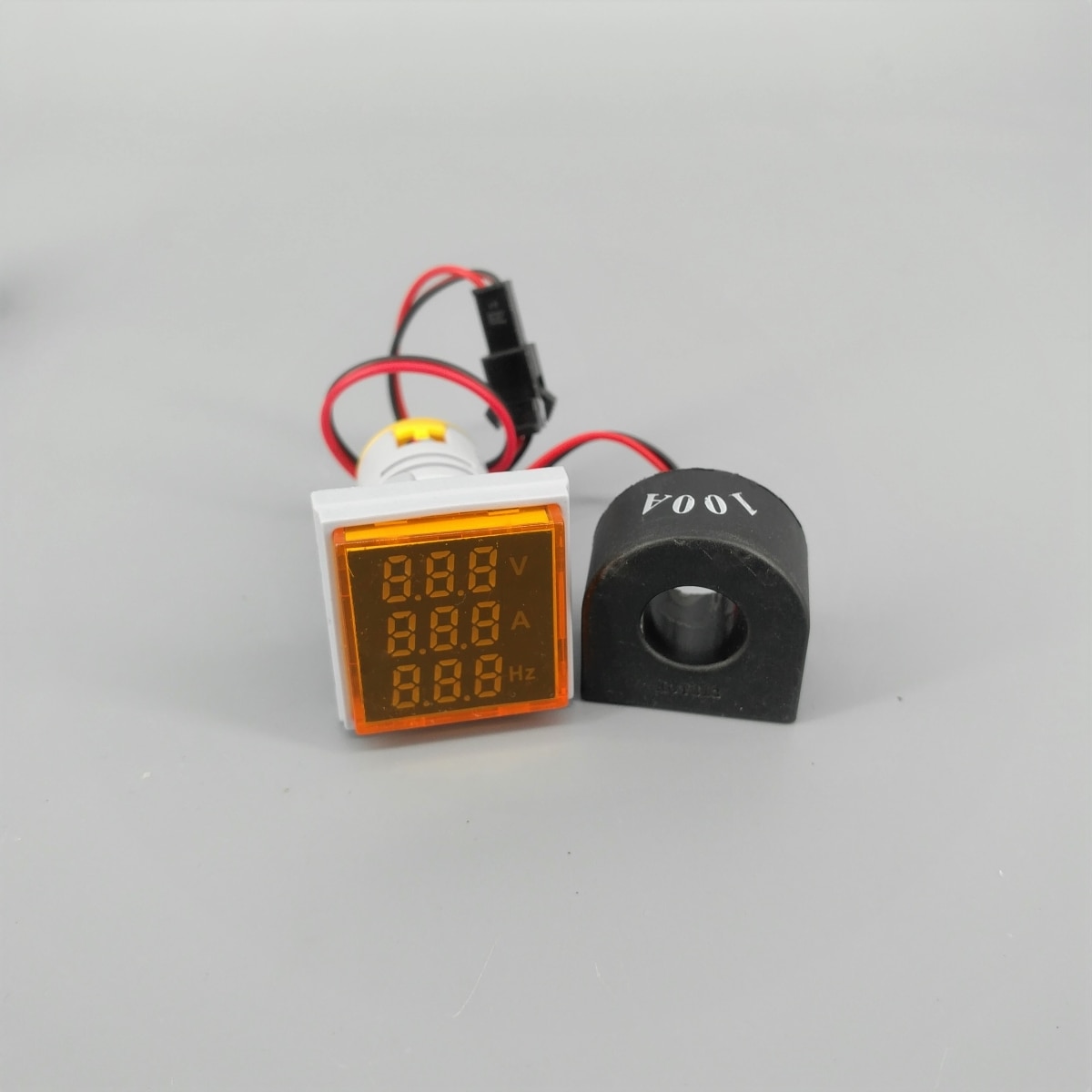 Digital LED 3in1 AC Ammeter Voltmeter Hz Current Frequency Meter Square Indicator Meter AC 60-500V 100A 20-75Hz