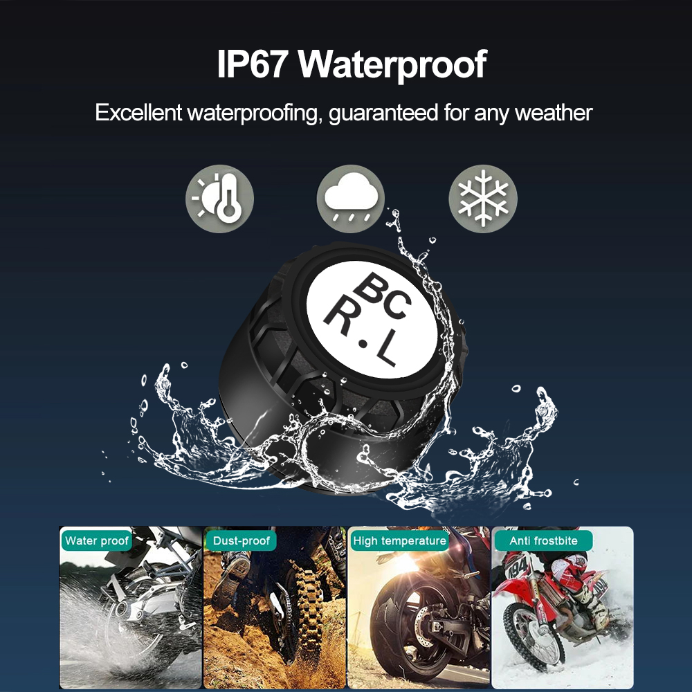 Bluetooth 5.0 Motorrad-Reifendruckkontrollsystem, wasserdichtes TPMS mit 2/4 externen Sensor für Android/IOS