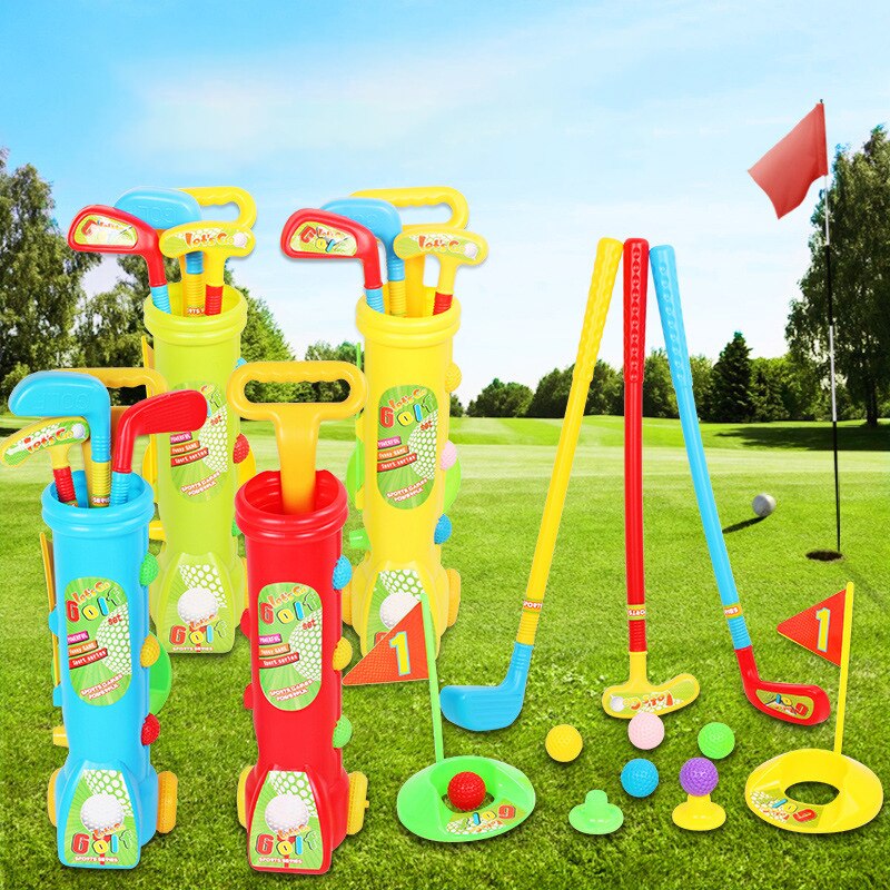 Childrens Plastic Golf Caddy Set Kids Outdoor Tuin Zomer Plezier Spel Speelgoed: Default Title