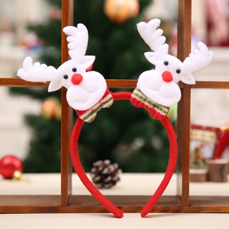 Christmas cartoon headband with lights party headband headband christmas hat christmas: Light Yellow