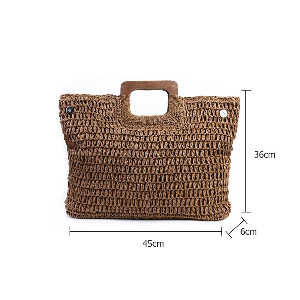 Sac à main Vintage tricoté en paille pour femme, idéal pour l'été, idéal pour la plage, idéal pour le voyage, fait à la main,