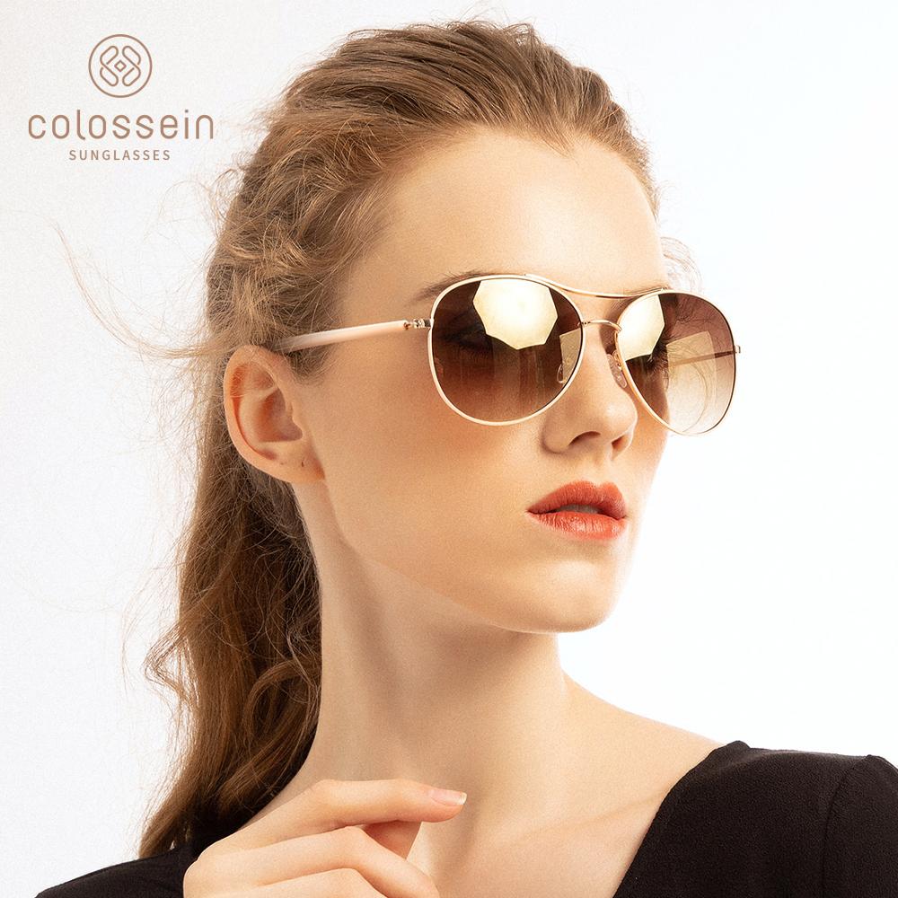 Colossein Luxury Vintage Sunglasses Women Glasses Ultralight Driving Pilot Polarized Sunglasses 8214