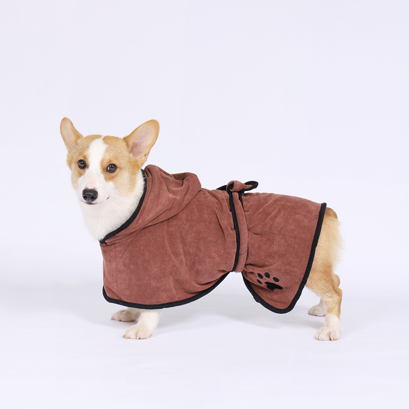 Albornoz absorbente de secado rápido para perro, toalla supercálida para perros pequeños, medianos y grandes, de microfibra, para mascotas, XS-XL: Coffee / L