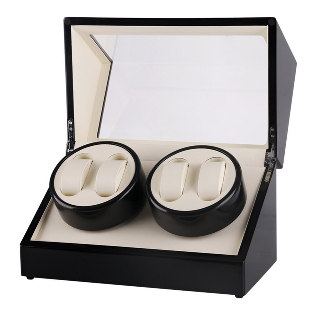Auto Houten Horloge Winder Horloge Opbergdoos Winder Case Transparant Cover Horloge Box Enkele/Dubbele Hoofd Motor Ons/eu/Au Plug