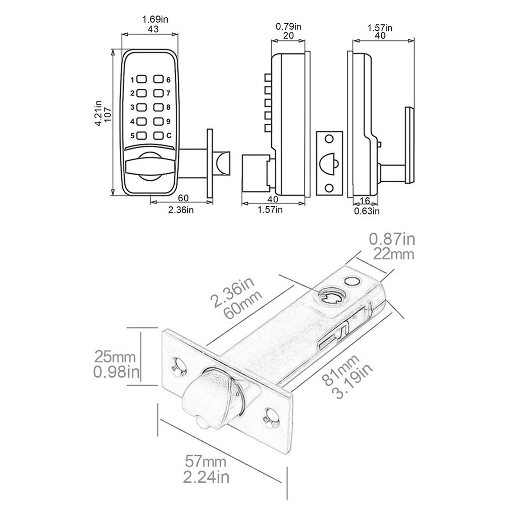 Digital Password Door Lock Mechanical Code Keyless Entry Door Lock Waterproof Generation Password Electronic Lock LESHP