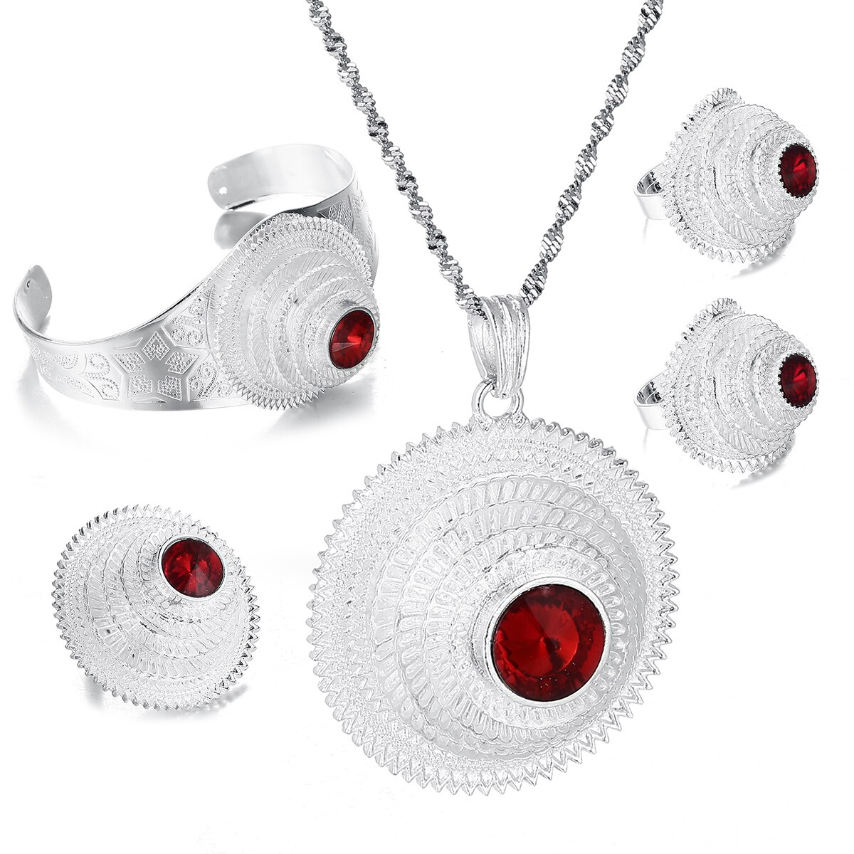 Nigeria Eritrea Kenya Habesha Style Coptic Cross Gold Color Ethiopian Jewelry Sets