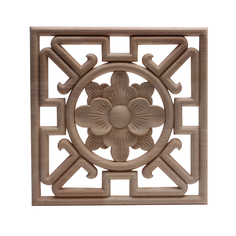 Hout Applique Onlay Hout Decal Hout Beeldjes Houten Gesneden Decor Unpainted Grote Kroon Laat Ovale Bloem Meubels Deuren Thuis