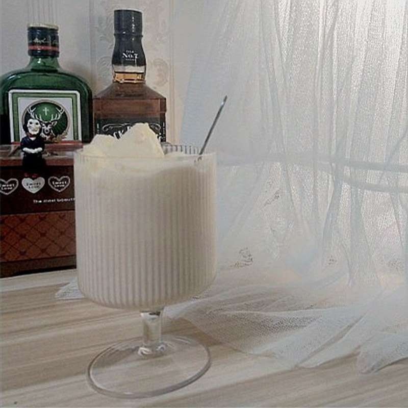 Ins vintage lasi jälkiruokakuppi jäätelölle boba tee maito mehu kuppi ruokaastia hyytelöjogurttivaahdot jälkiruoka leivonta