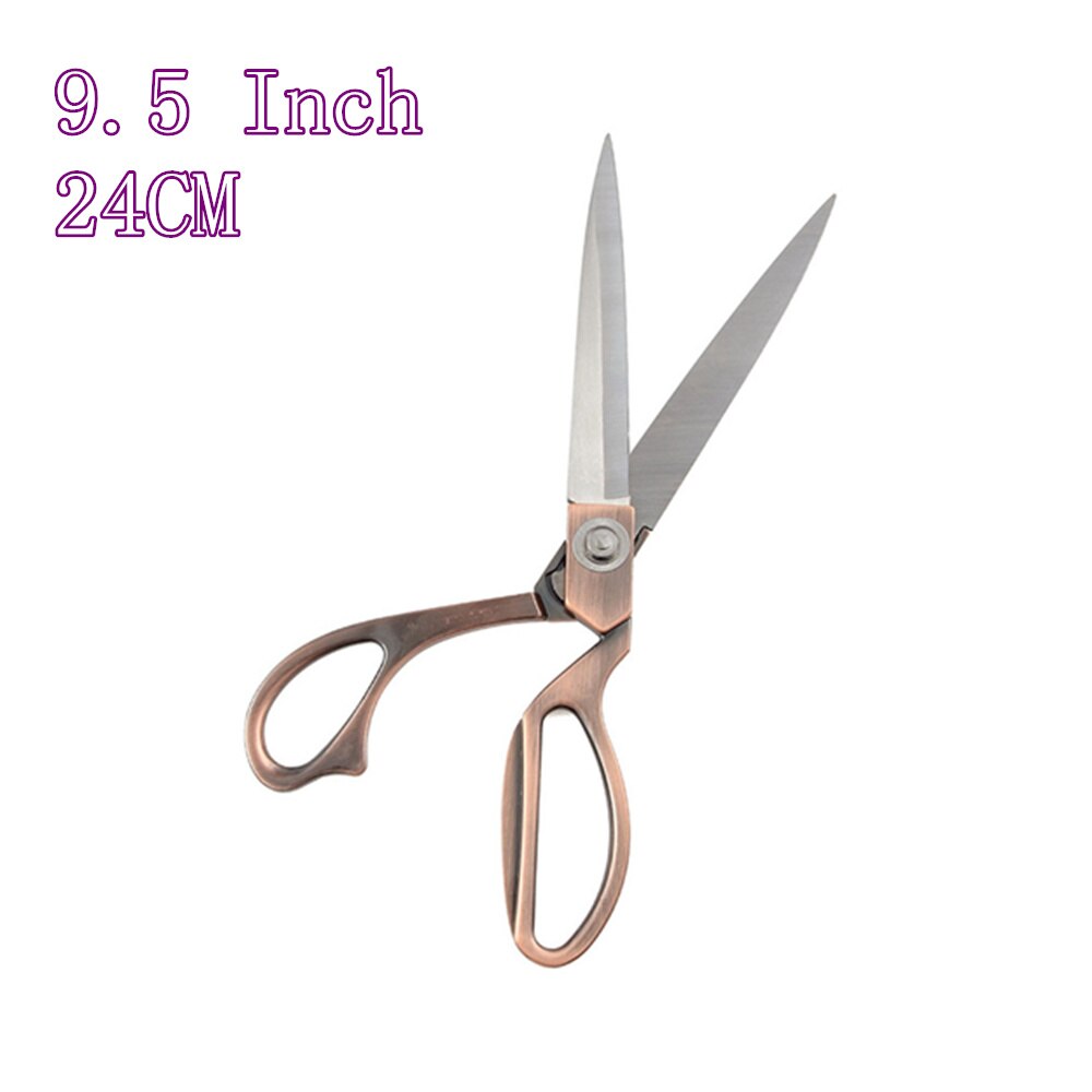 Stainless Sewing Scissors Shears Tools DIY Multi-functional gold Steel Heavy Duty Tailor's Scissors fabric Scissors: Copper 9.5 Inch
