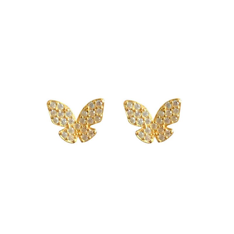 3 stücke/lot 925 Sterling Silber Stud Ohrringe Für Frauen Kristall Zirkon schmetterling form Ohrring Piercing Ohrringe Schmuck