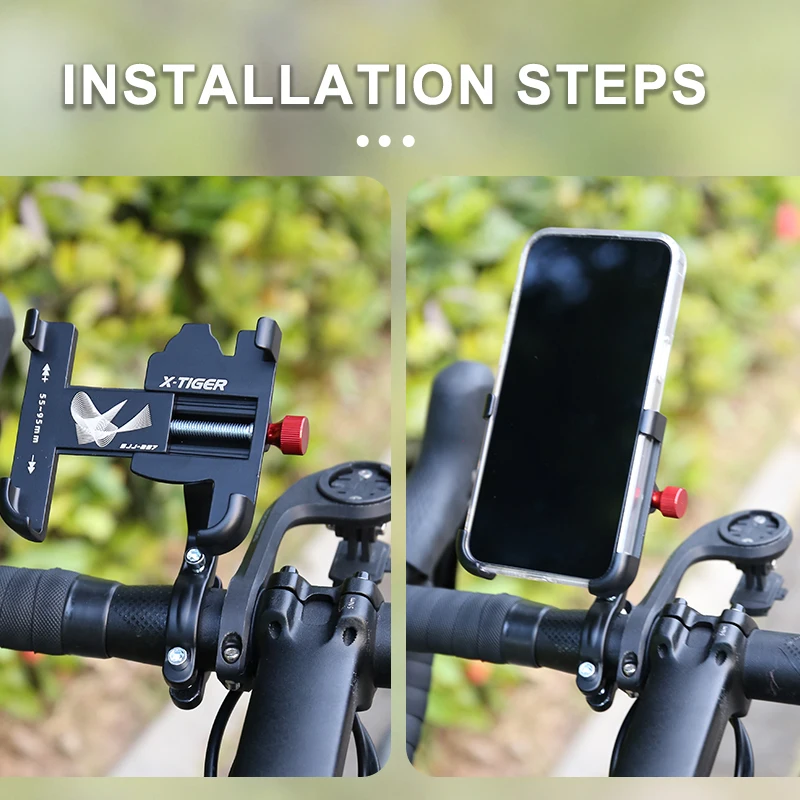Soporte de teléfono X-TIGER para bicicleta, soporte de teléfono de aleación para bicicleta, rotación de 360 °, Clip para manillar de motocicleta, para todos los teléfonos móviles