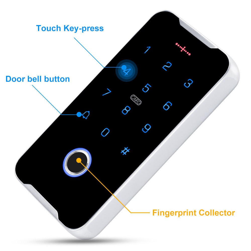 Mobile Phone NFC Access Control Keypad RFID Keyboard Access Controller System Fingerprint IP68 Waterproof 13.56MHz Card Reader