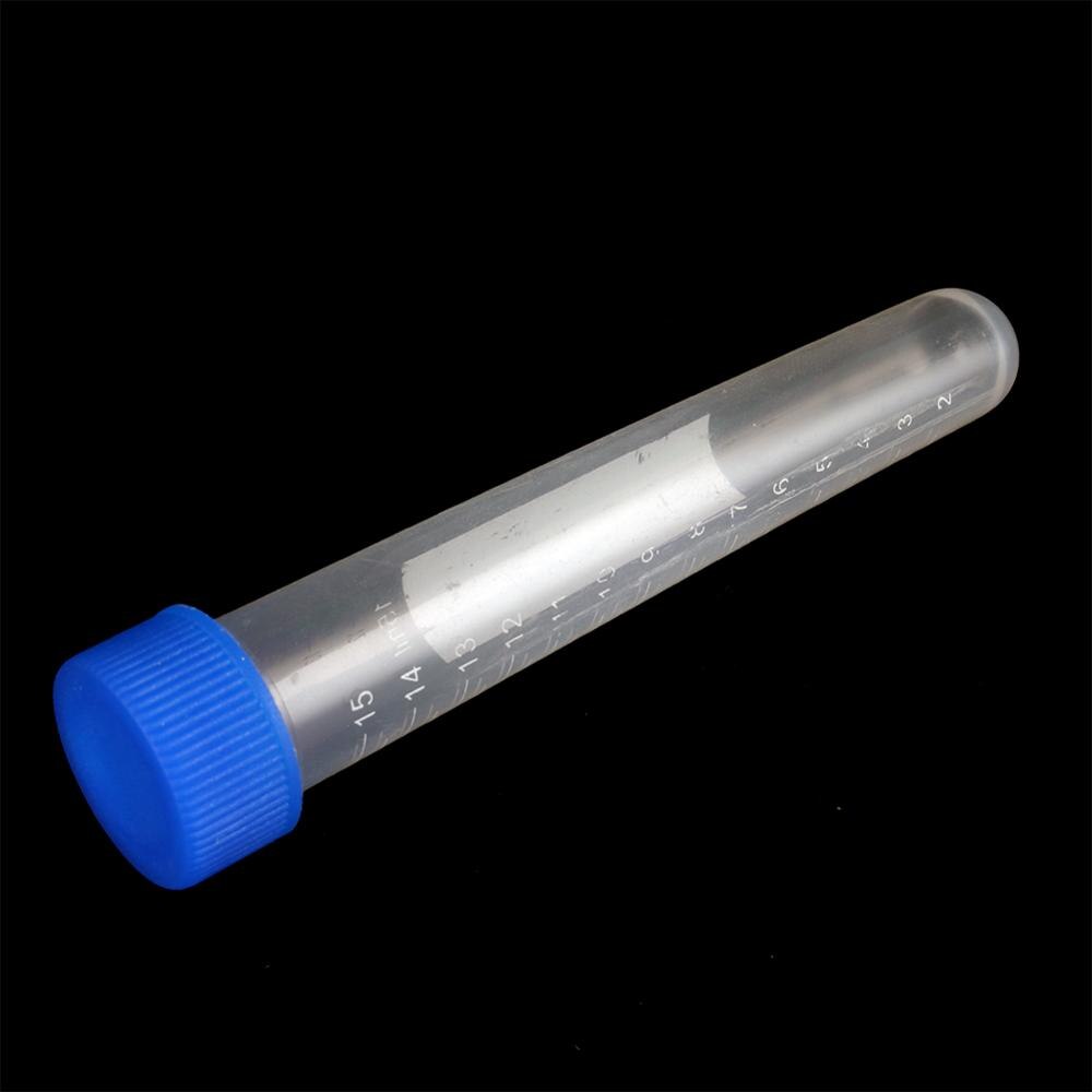 10 Pcs 15ml Screw Cap Round Bottom Centrifuge Tube Plastic Reagent Vial Container Laboratory Analysis Test Tube