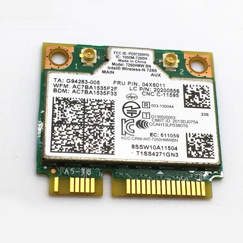 Int Wireless-N 7260BN WiFi+BT4.0 Combo Card For Lenovo ThinkCentre M93 M93p E440 E540 S440 S540 Series, FRU 04x6011 20200556