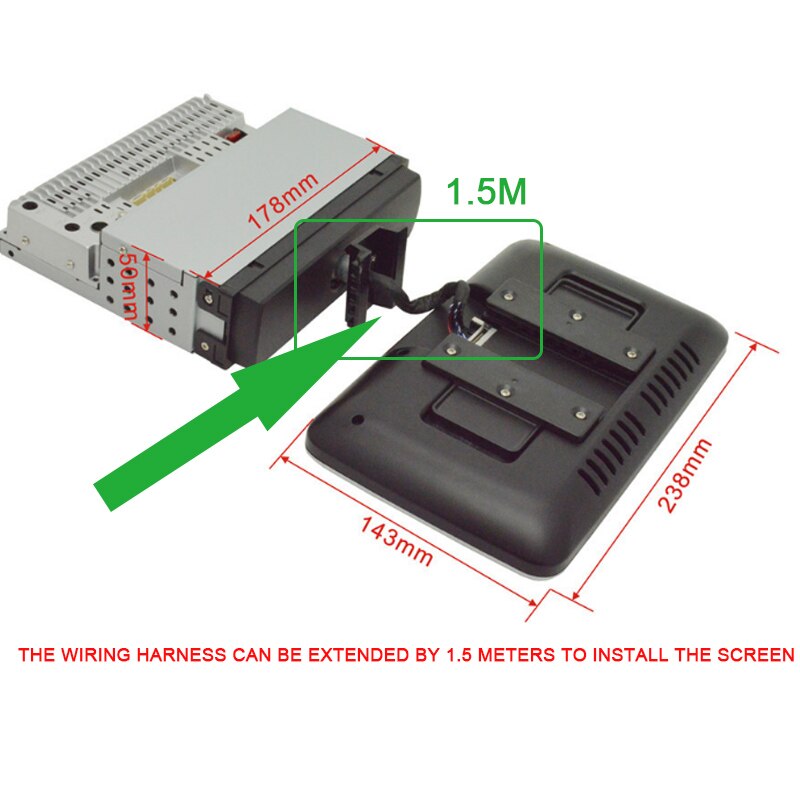 1.5m kabels voor draaibaar multifunctioneel gps navigatiedisplay