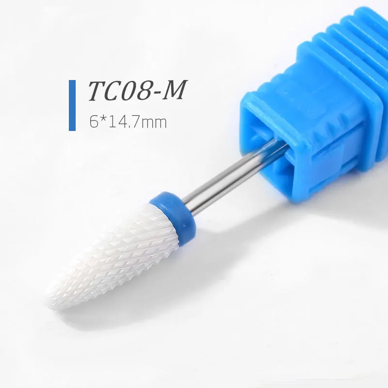 Brocas de cerámica para uñas, fresa, Lima, lima de uñas, cabeza de molienda, pulidor eléctrico de pedicura, pulidor de manicura, cutícula, herramientas de Arte de uñas limpias: Azul oscuro