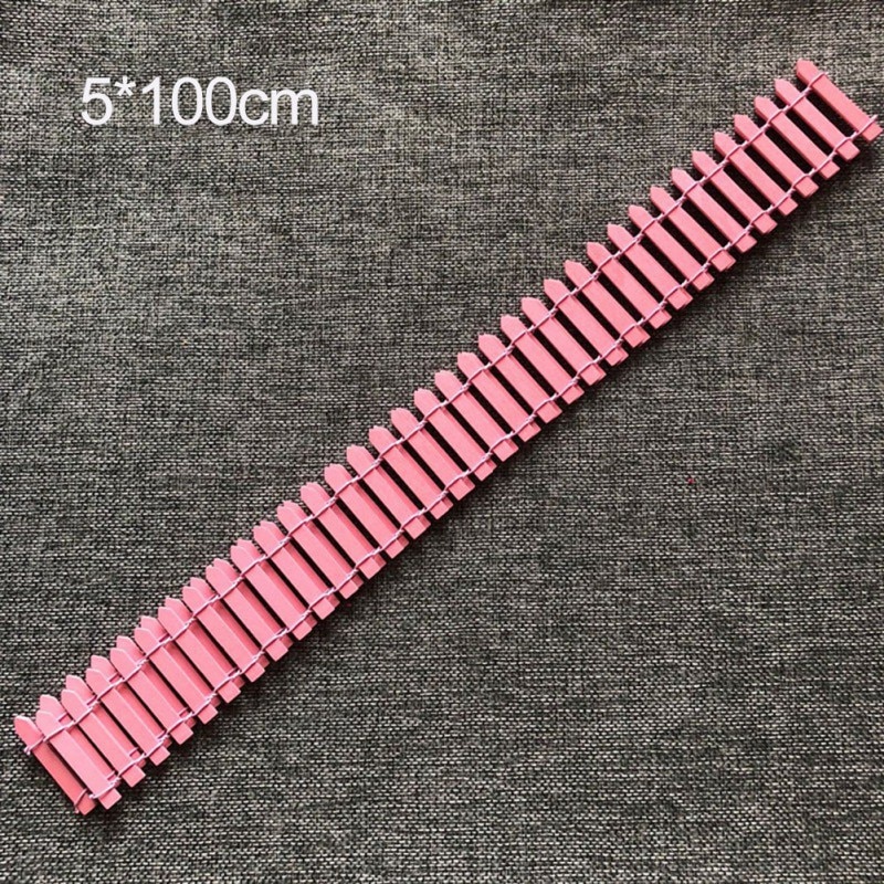 100*5Cm Tuin Lange Houten Hek Diy Mini Kleurrijke Kamfer Kleine Hek Succulent Hek