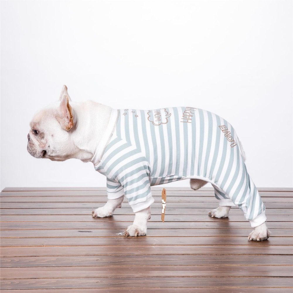 Hund Kleidung Gesamt-spielanzug Entzückende Haustier Gestreiften Pyjama 100% Baumwolle Yorkie Malteser Pudel Hause Tragen Französisch ziehen