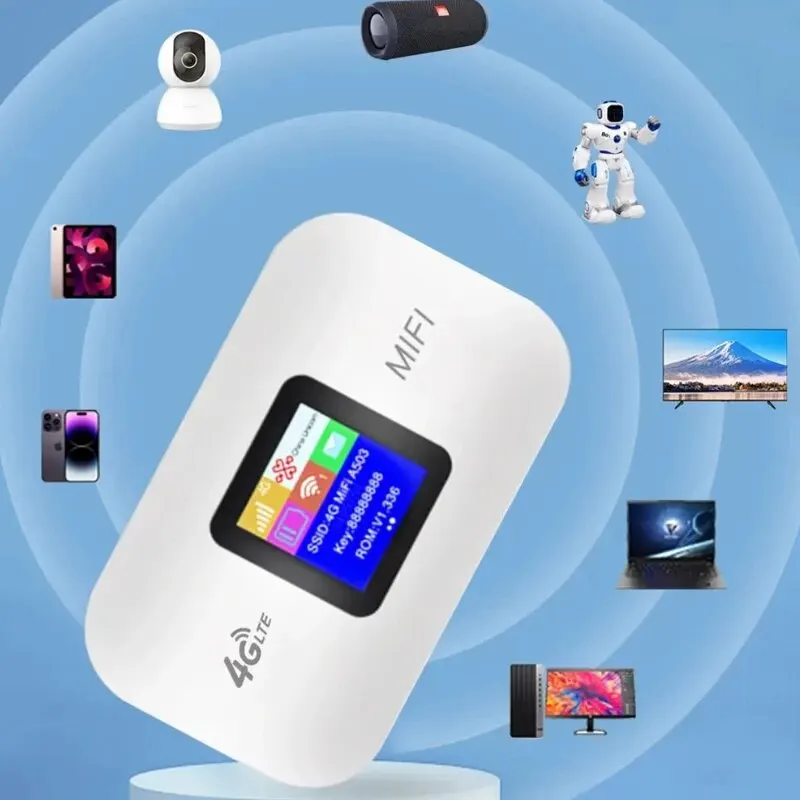 4g lte -reititin langaton wifi kannettava modeemi mini ulkokäyttöön tarkoitettu hotspotti taskukokoinen mifi 150 mbps sim-korttipaikan toistin 3000 mah