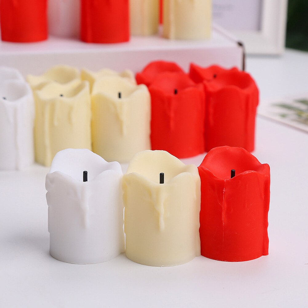 LED Candle Lights, Flameless Candle Lamp Battery Operated Tea Light Simulation Flame Plastic Flickering Tears Candle Light