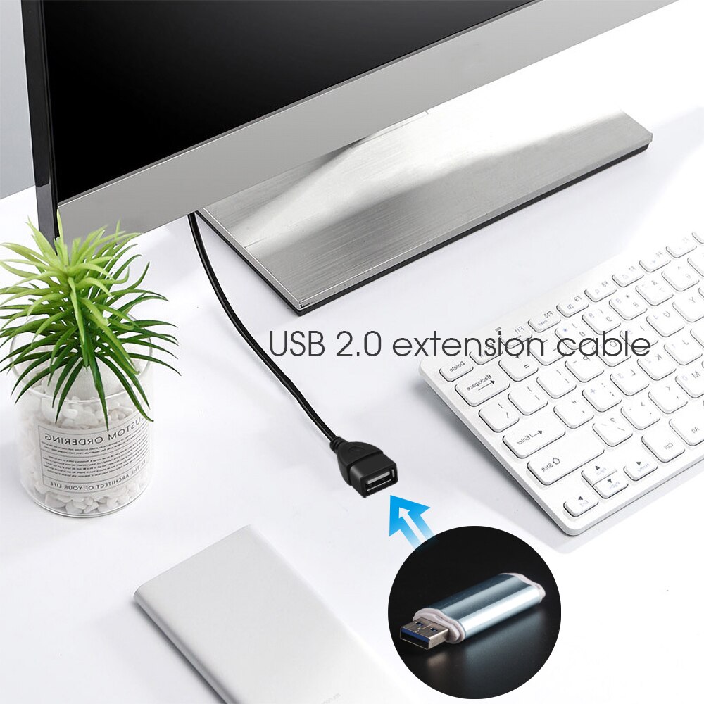 Kebidu cabo extensor de 3 metros, extensor de dados macho para fêmea, usb 2.0, 3 m para carregamento de celular e computador usb2.0