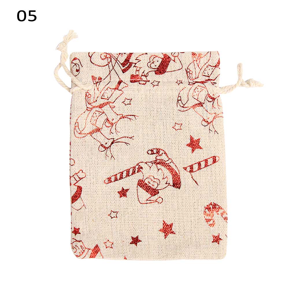 Portable Drawstring Bags Girls Draw Pocket Women Travel Pouch Christmas Print Jute Bags Drawstring Pouch: 05