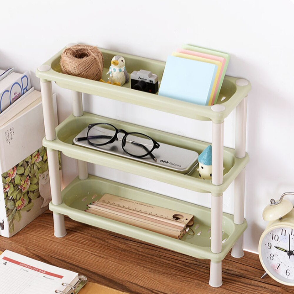 1 pcs Stackable 3-layer Kitchen Shelving Kitchen Storage Rack for Kitchen Bathroom Living Room