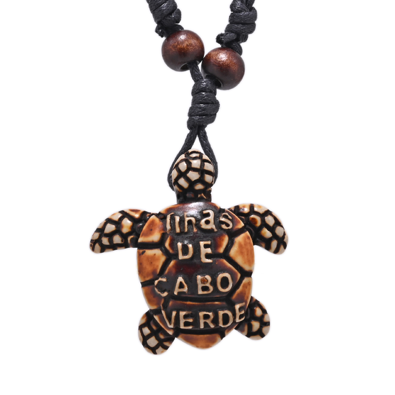 Collana da surfista Ciondolo tartaruga marina Uomo Girocollo inca Gioielli Stile nautico Imitazione yak osso Collane Amuleto Cavo di cera regolabile: Rhodium d'imitazione placcato