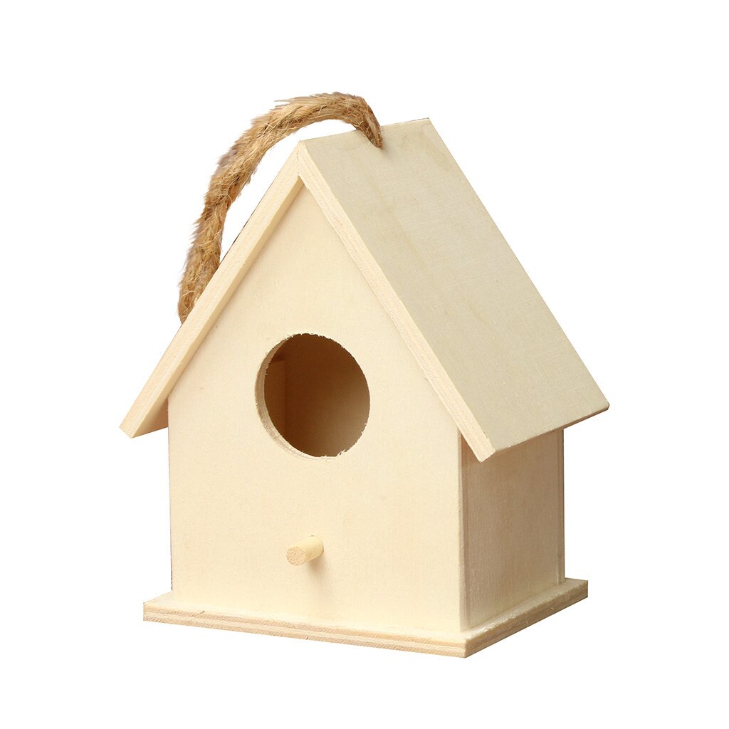 Large Nest Dox Nest House Bird House Bird Box Handmade Wooden Box Cage Outdoor Birdhouse Garden Yard Hanging Pet Products Crafts: C