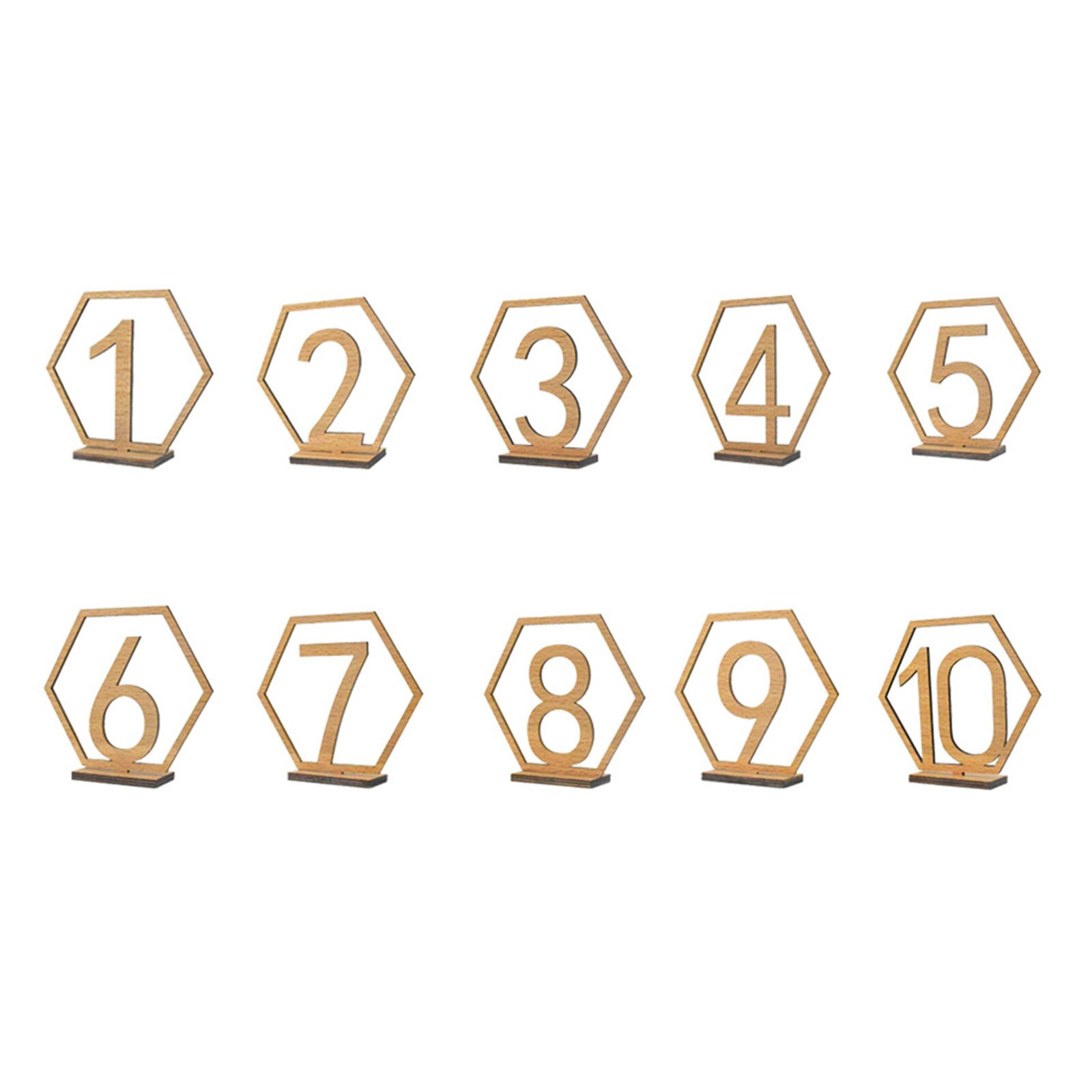 10pcs Digital Table Number Signs for Wedding Birthday Party Decoration Table Seat Catering Decorations Cards Welcome Signs: 1-10