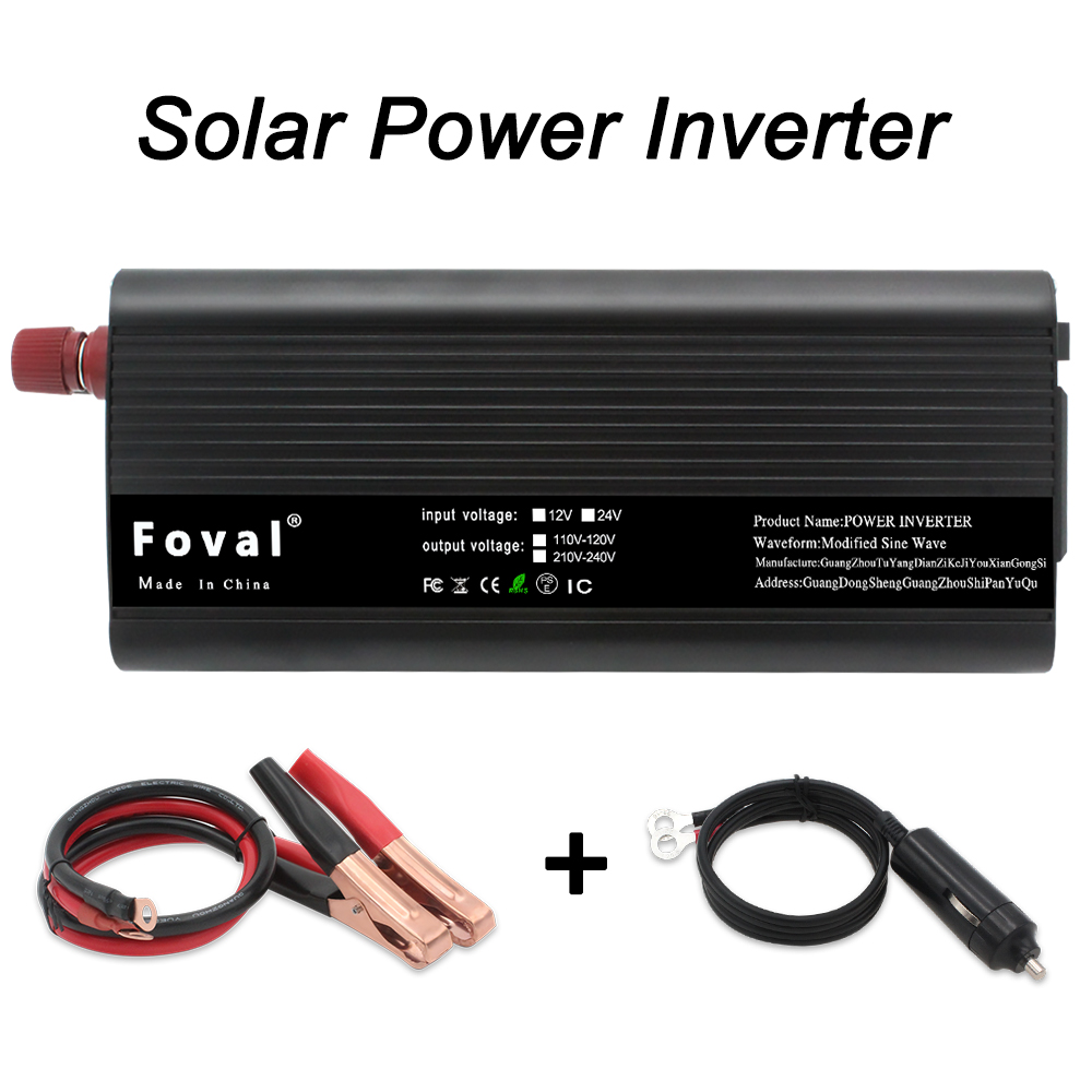 12V/24V 1500W/2000W/2600W Auto Accessories Led Charger Adapter 4.8A 2USB Charger Converter Car Solar Boost Power Inverter