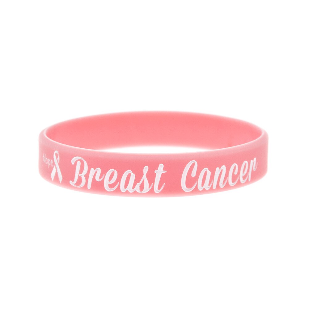 PBR154(10), Aankomst Hoop Lint Cancer Awareness Afdrukken Polsband Siliconen Armband