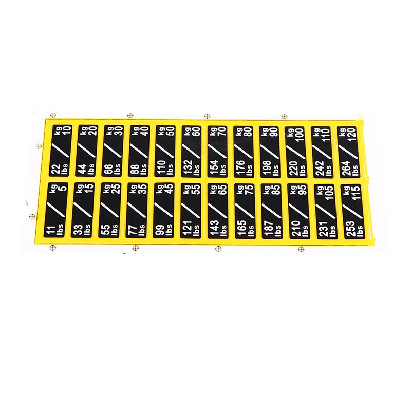 1 Vel Gewicht Sticker Labels Voor Gym Apparatuur Accessoires Power Apparatuur Label