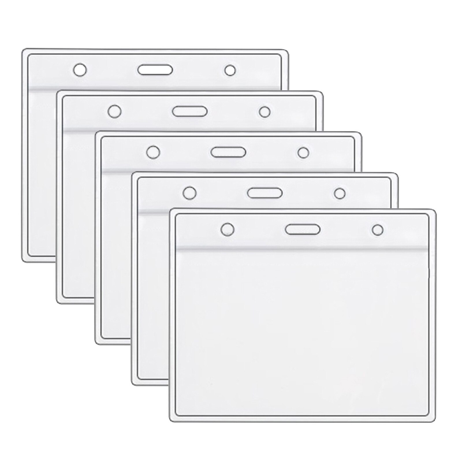 Soporte de plástico transparente para tarjetas de identificación, funda protectora de doble cara para tarjetas de Estudiante: 5PC