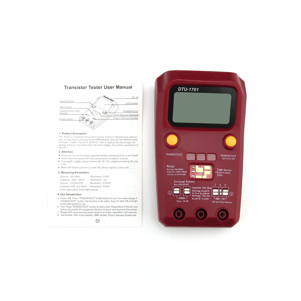 Digital transistor SMD Components tester Diode Triode Resistor Capacitance Inductance Multimeter ESR Meter Multimeter with Tweez