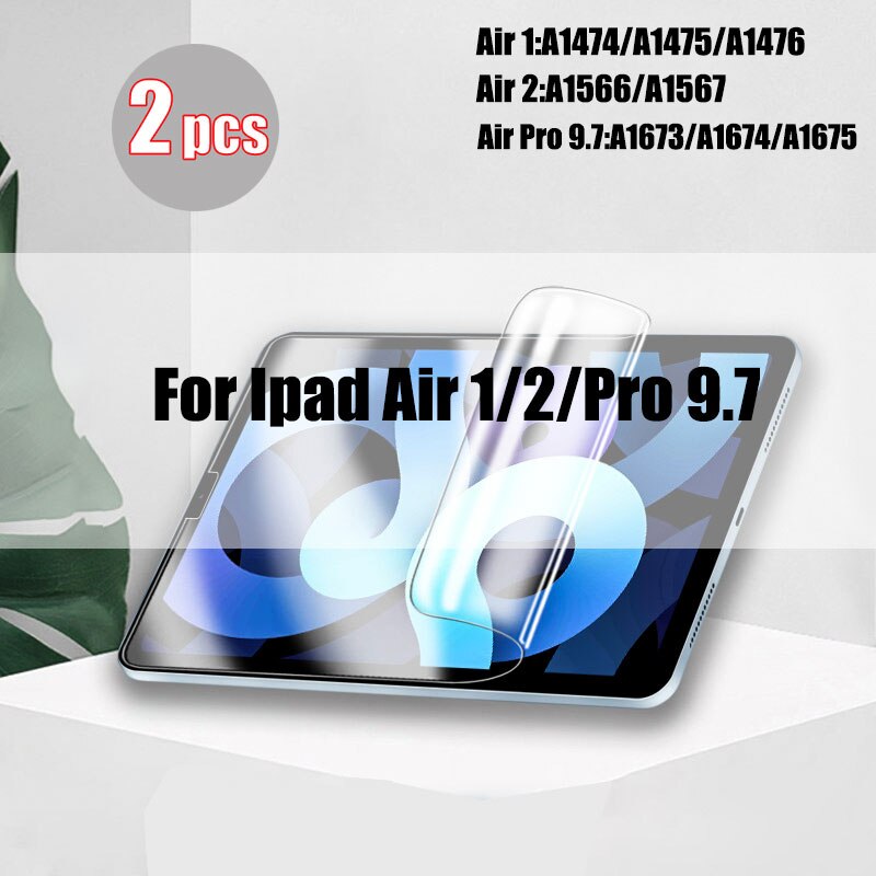 2 sztuk hydrożel Film dla Ipad Pro 11 12.9 2021 10.2 10.5 ekran Protector dla Ipad Air Mini 6 5 4 2 3 9 8th 7th Gen 2020 bez szkła: For Air 1 2 pro 9.7