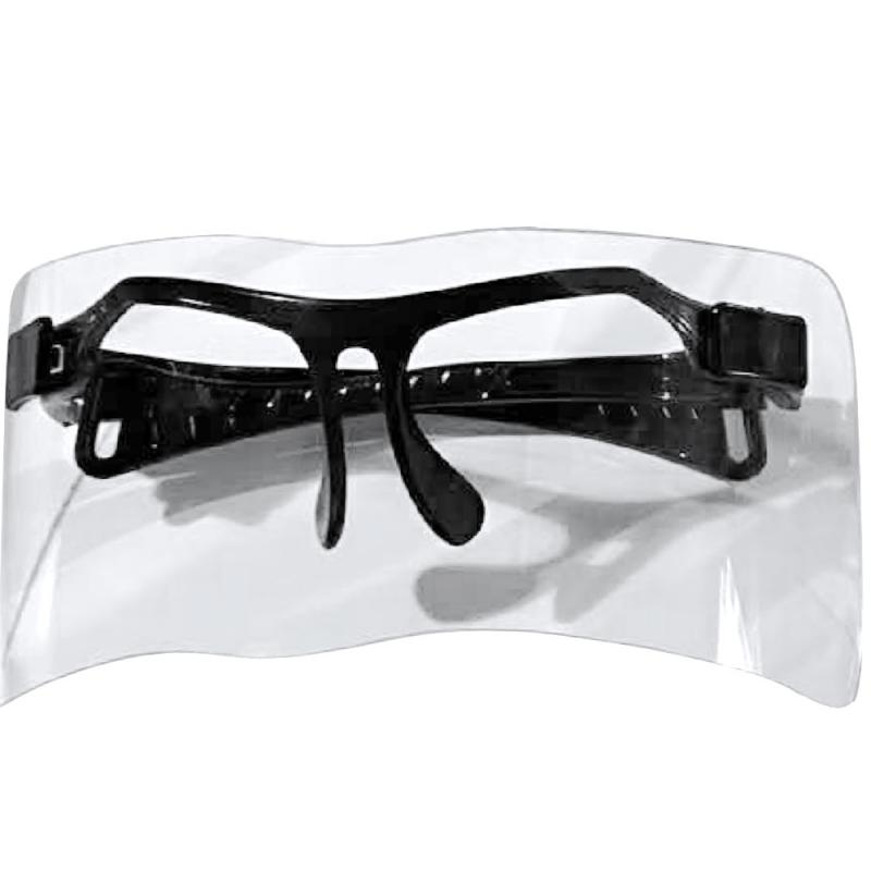 Anti UV Visor Wrap Shield Large Mirror Sun Glasses Half Face Shield Cover Sunscreen Guard Protector Outdoor Cycling Sunglasses: Black