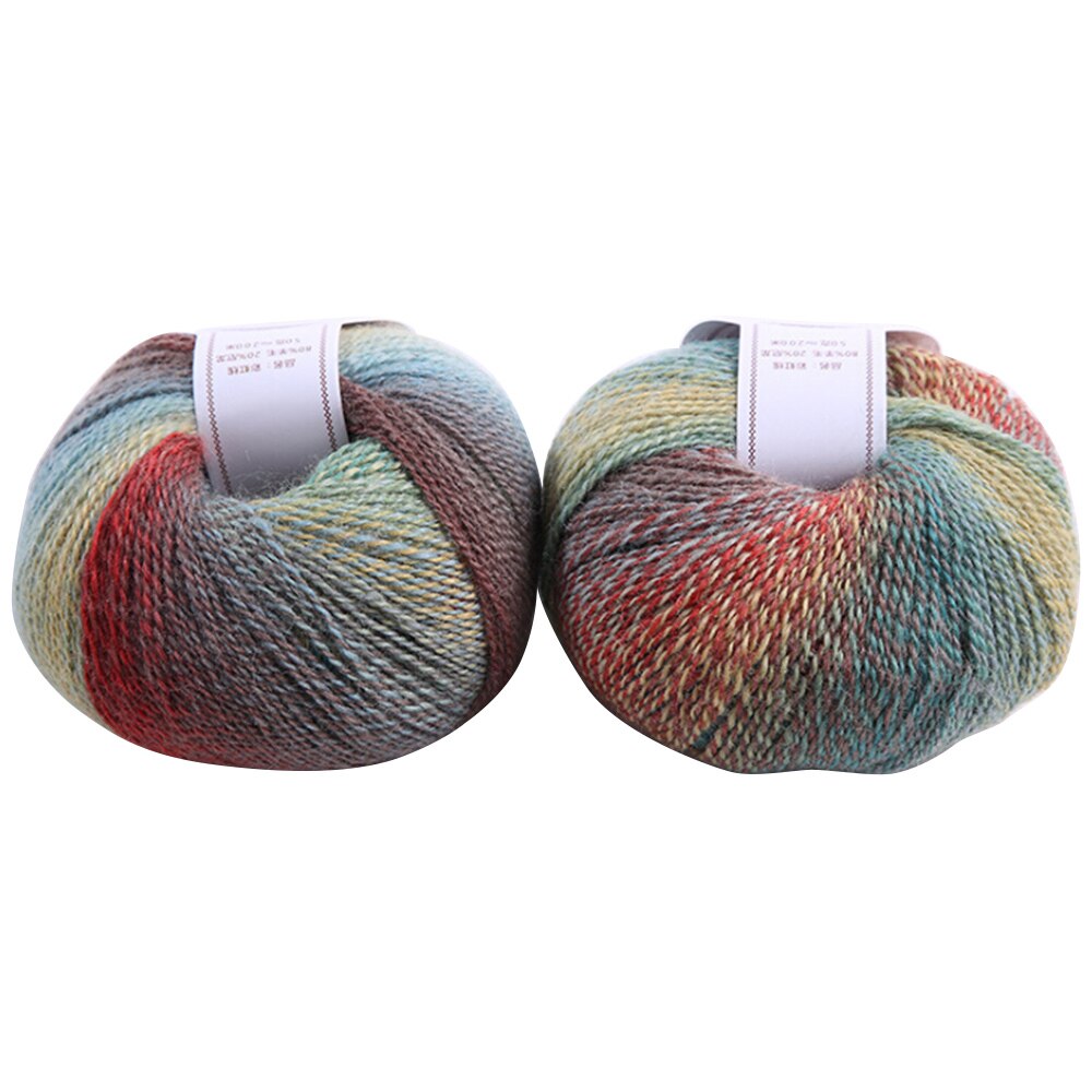 Chunky Pure Wool Ball Rainbow Colorful Knitting Crochet Yarn Craft for Sewing Autumn winter sweater Cloth Hand-knitted Yarn: 6