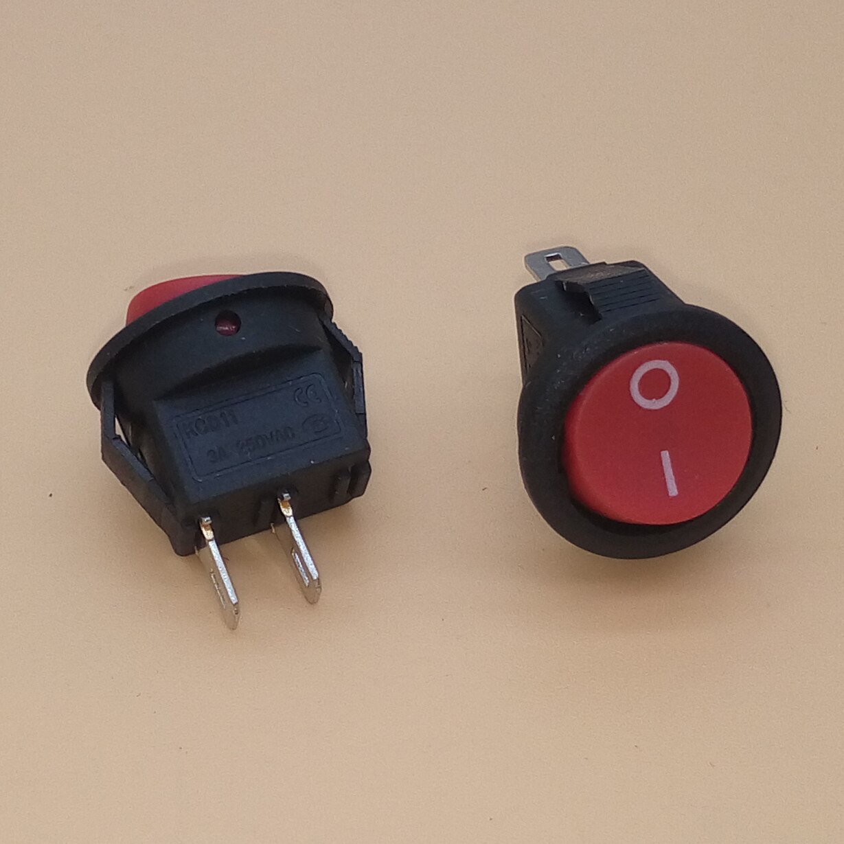 10 stuks ronde tuimelschakelaar 16.5mm 2 pinnen 2 positie aan-uit spst 3a/250v 6a/125v ac zwart