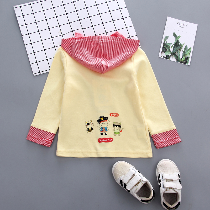 Brand Baby Jas Peuter Baby Boy Meisjes Piraat Jas Uitloper Kids Jas Herfst Katoen Knop Patchwork Hoed: YELLOW / 24M