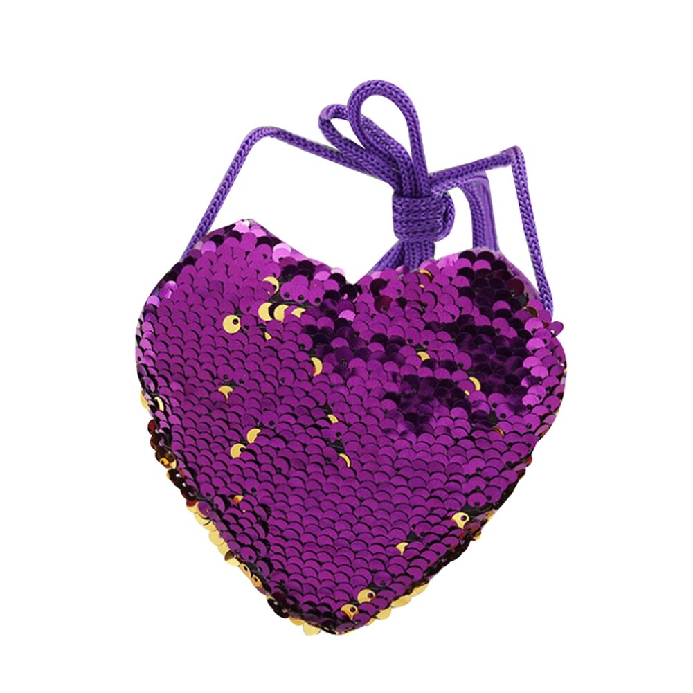 Femmes enfant filles paillettes coeur enfants épaule pièce sac bébé filles dessin animé petit fourre-tout sacs à main Mini sacs à main: A