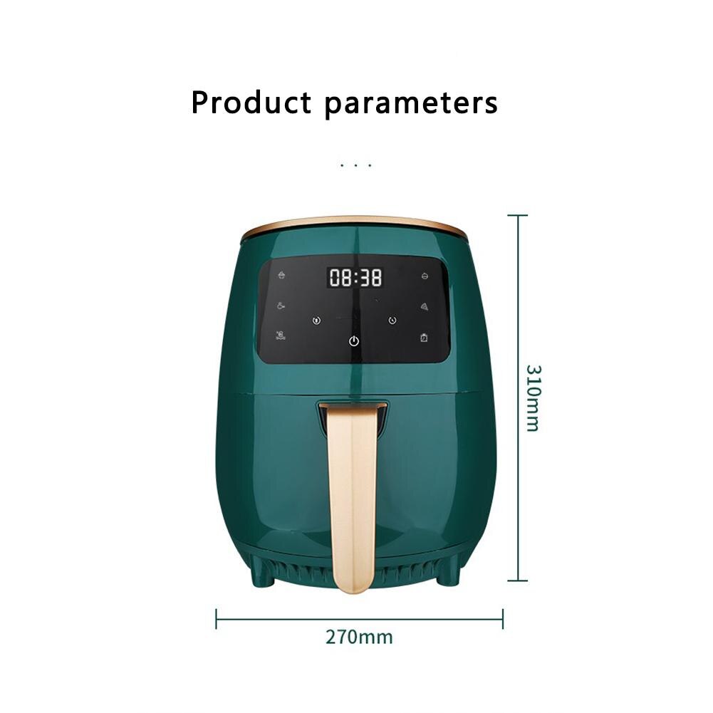 4.5L 1400W Air Fryer Oil free Health Fryer Cooker LED Deep Fryer With Anti-skid Handle Non-fume Touch Screen Smart Oven Bake