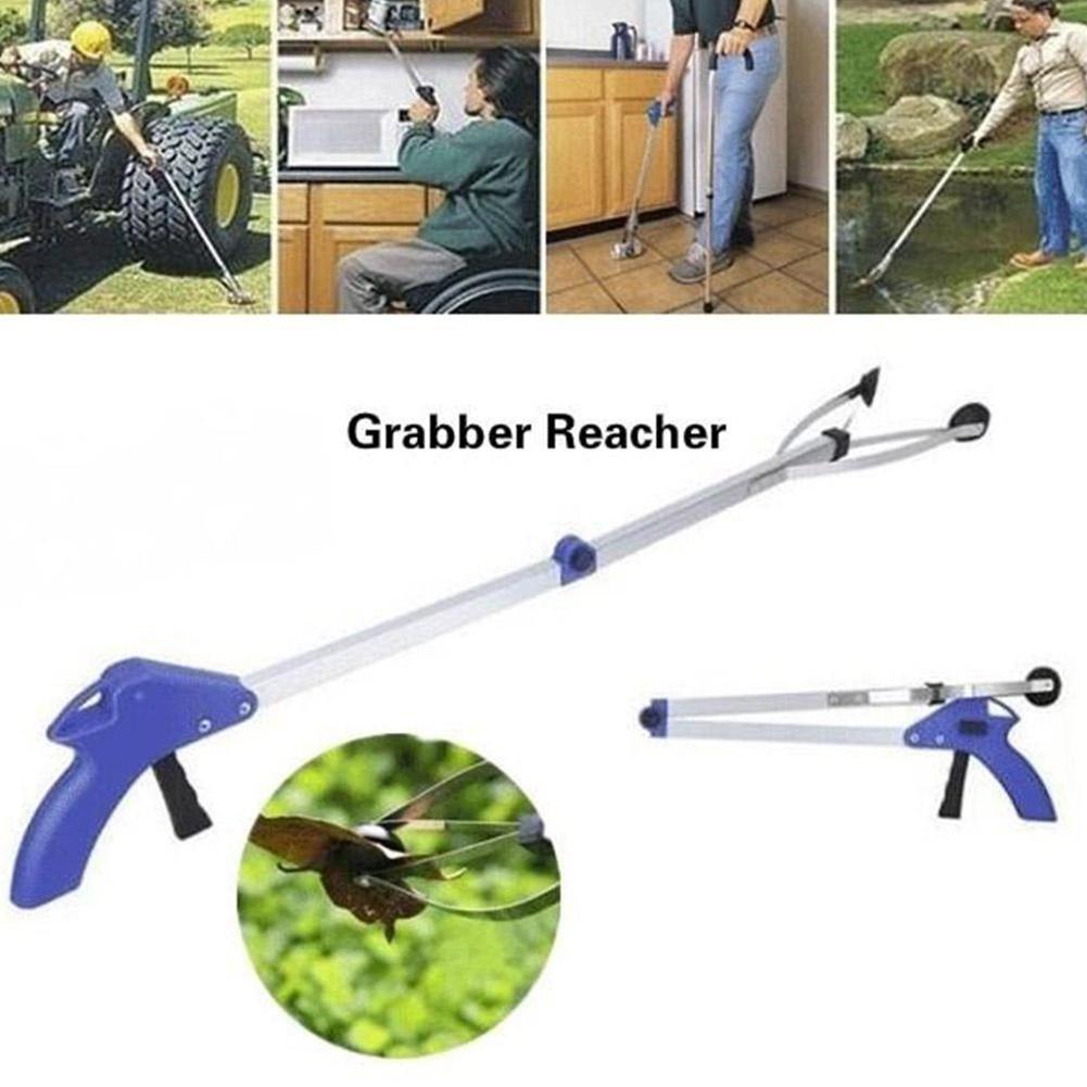 Foldable Long Trash Clamp Litter Reacher Pickers Portable Garbage Aluminum Factory House Alloy Tools Gripper Grabber Pickup Q5I2