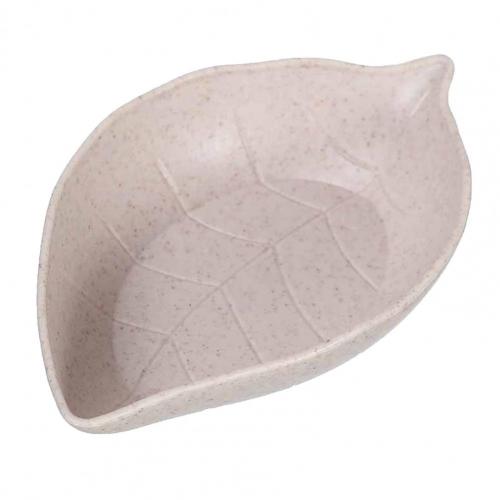 4Pcs Dompelen Schotel Dip Bowls Mini Lichtgewicht Kleine Tarwe Stro Dompelen Gerechten Voor Huishoudelijke Dompelen Schotel Jus Boten: Beige